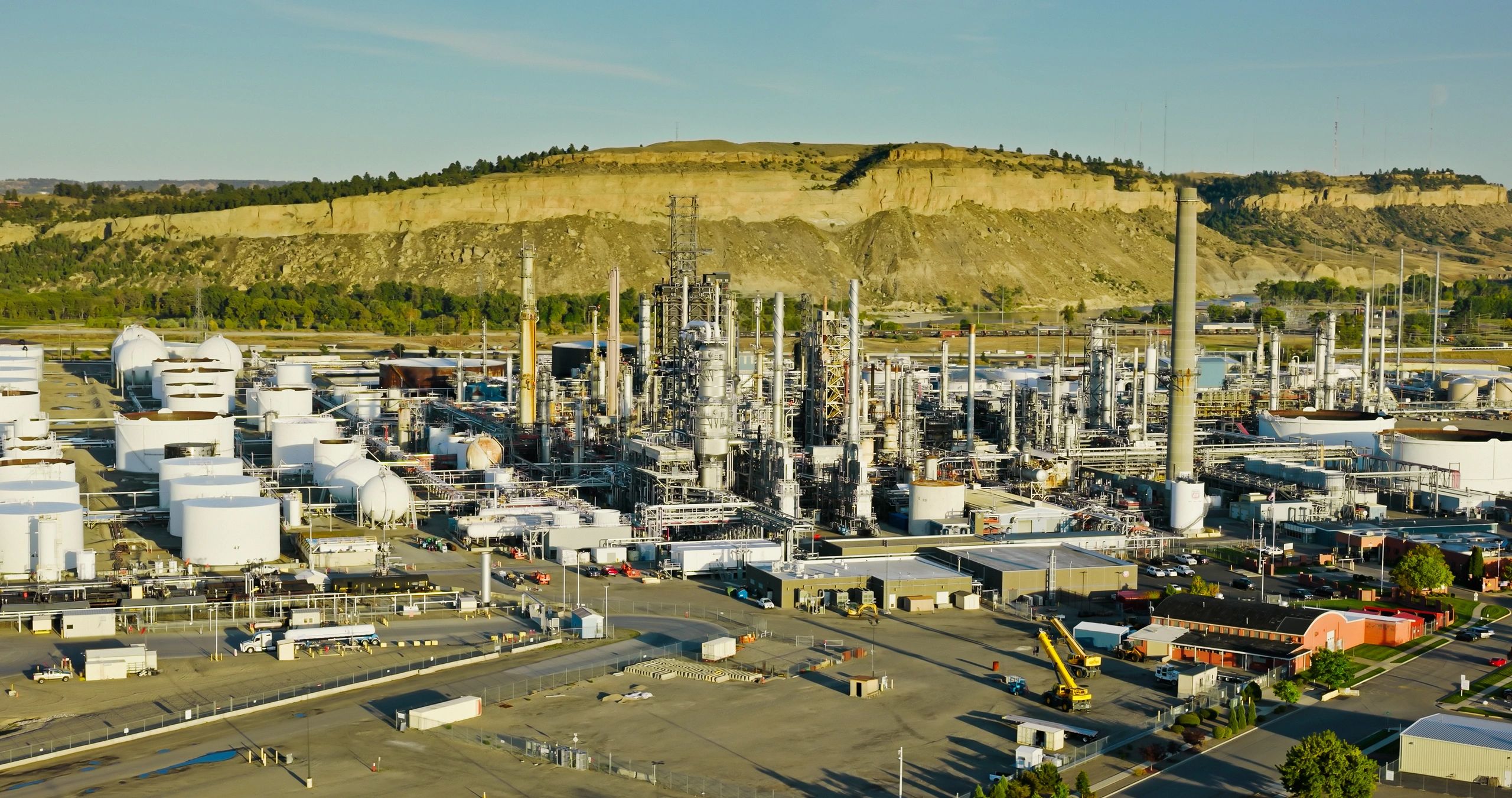 Aerial view of an industrial chemical manufacturing facility